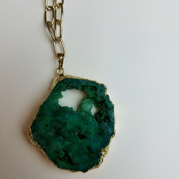 Druzy Pendant Necklace fashion jewelry - Picture 5 of 6